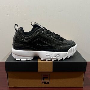 Fila, Disruptor 2 Shine Metallic, 5XM02337-021, Black & White